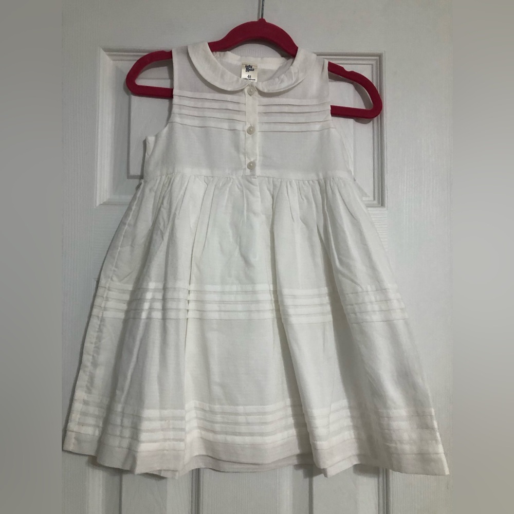 Baby bgosh White Sleeveless Peter Pan Collar Dress girls size 4T NWOT summer